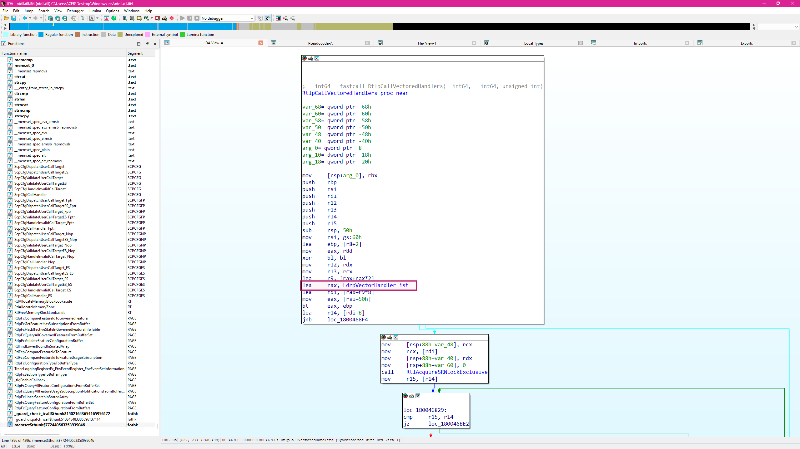 ntdll VEH handler list