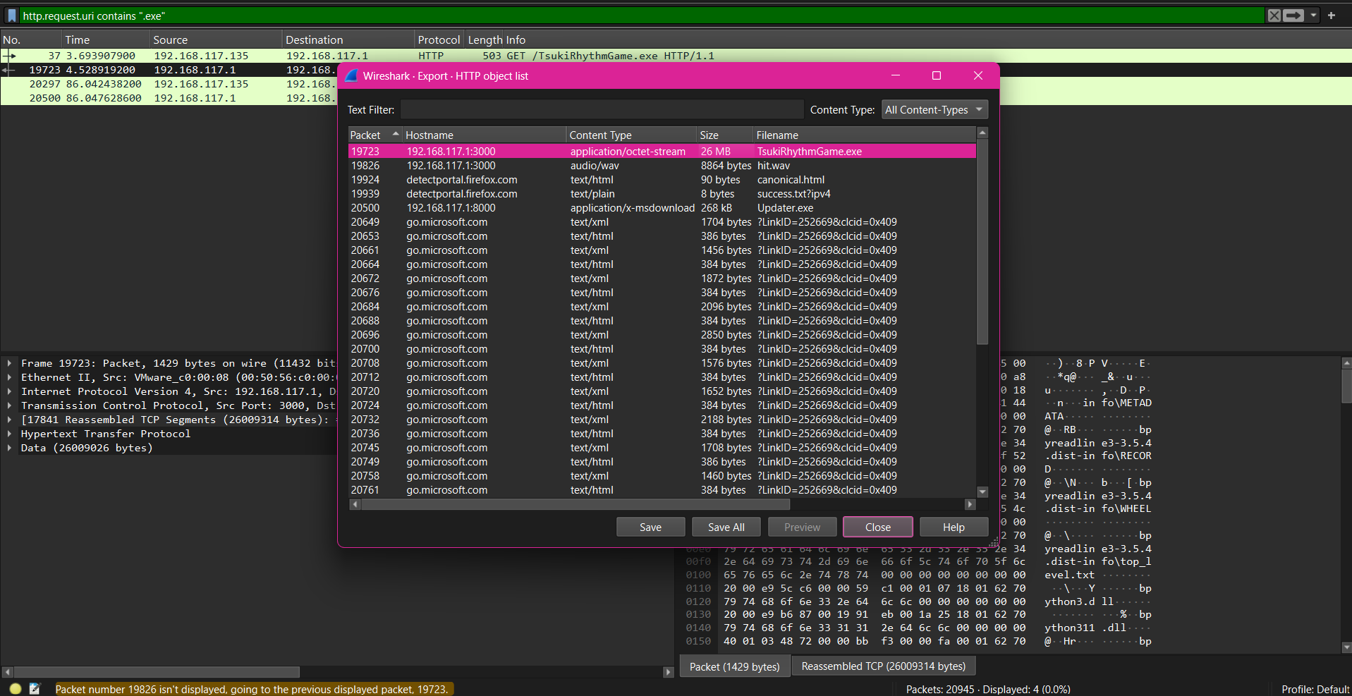 HTTP Export object list