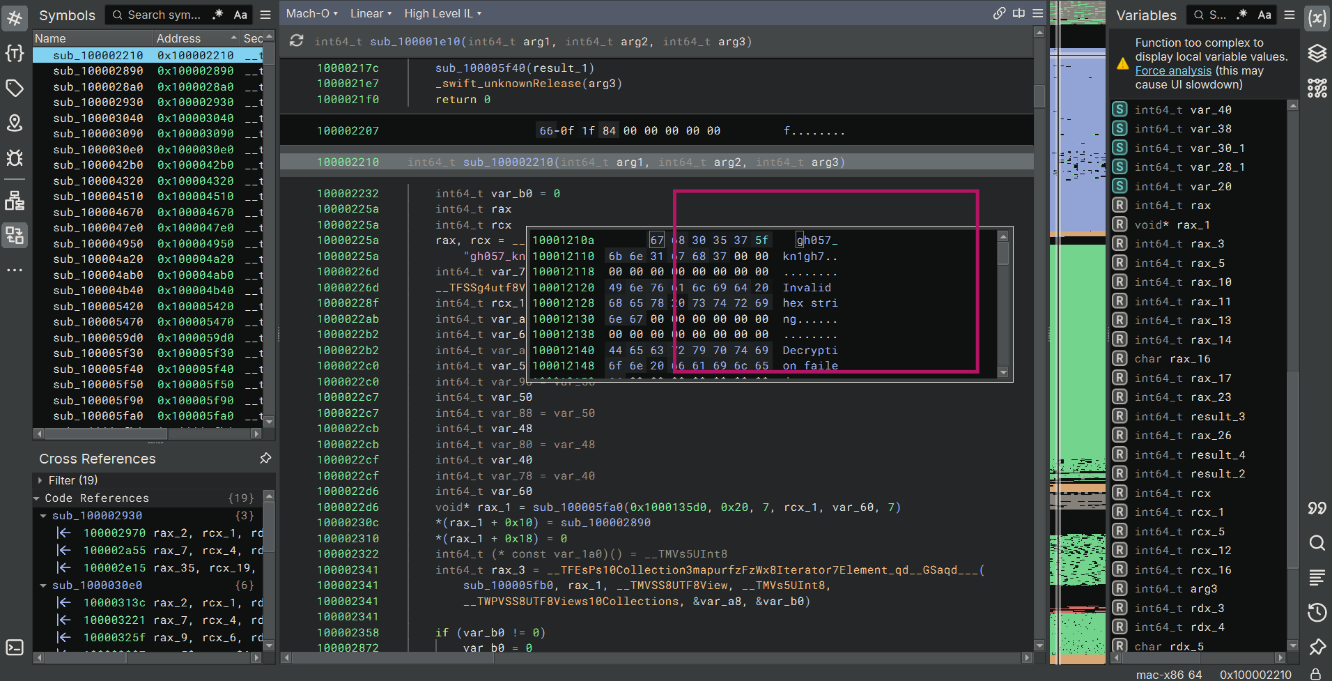 sub_100002210 - XOR decoder graph view