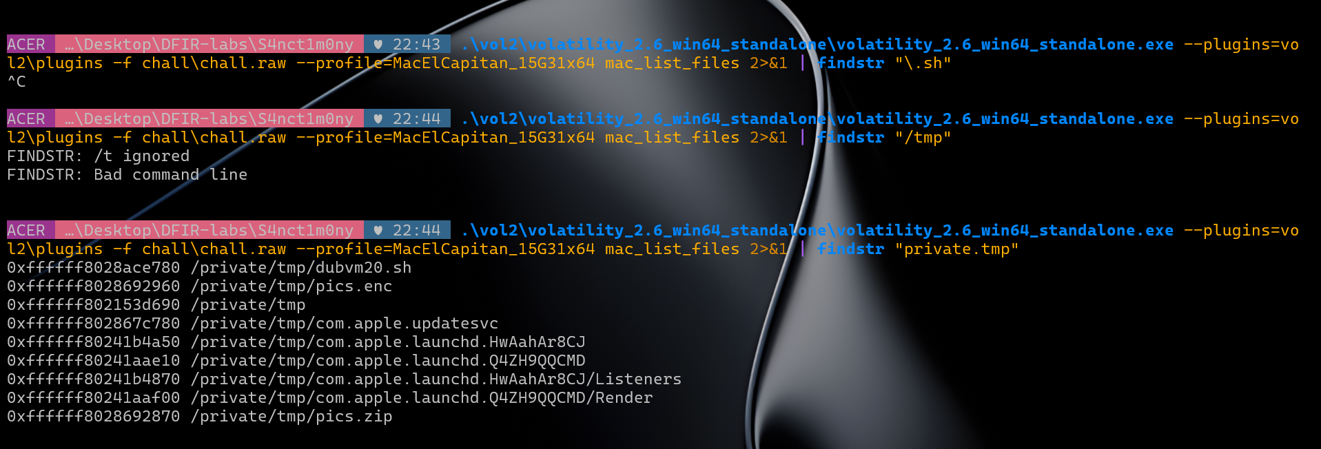 mac_list_files output for /tmp