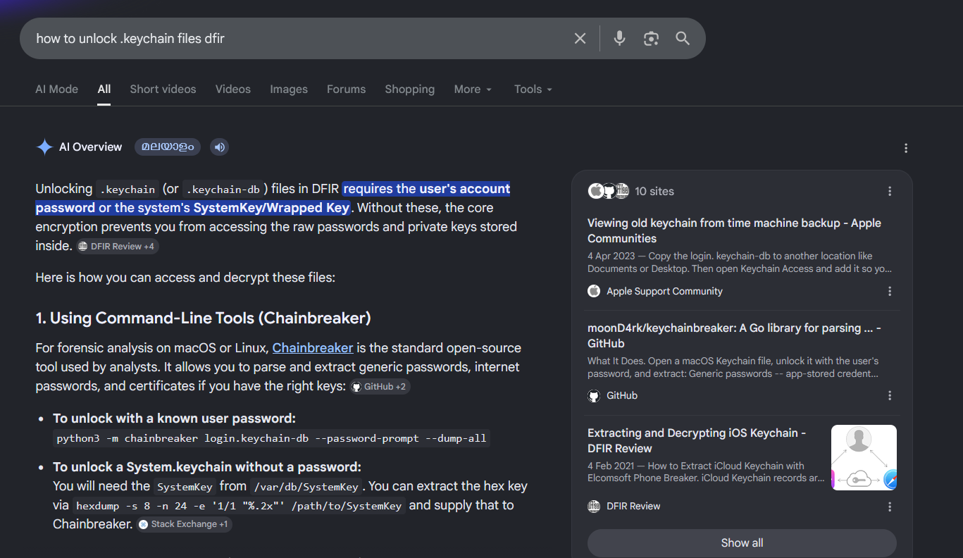 Chainbreaker found via DFIR search
