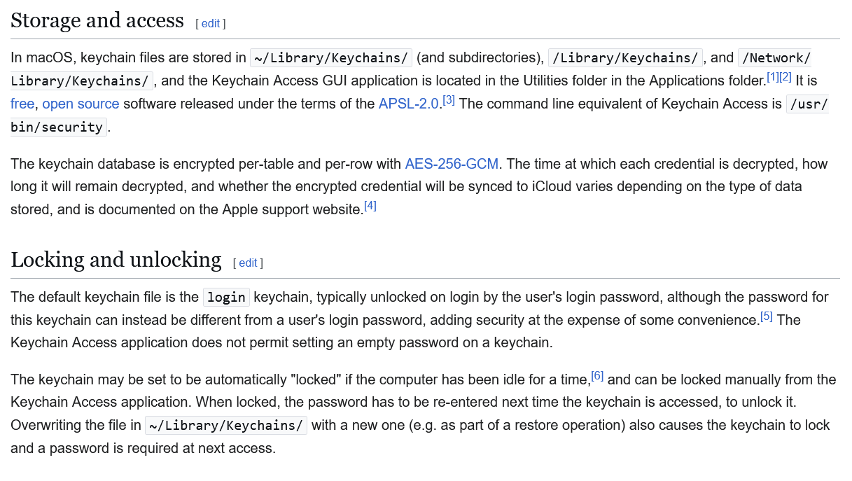 macOS Keychain wiki - login.keychain stores iCloud credentials