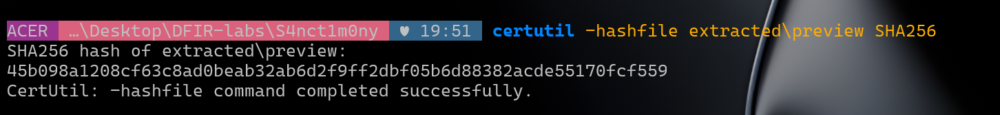 SHA256 of preview